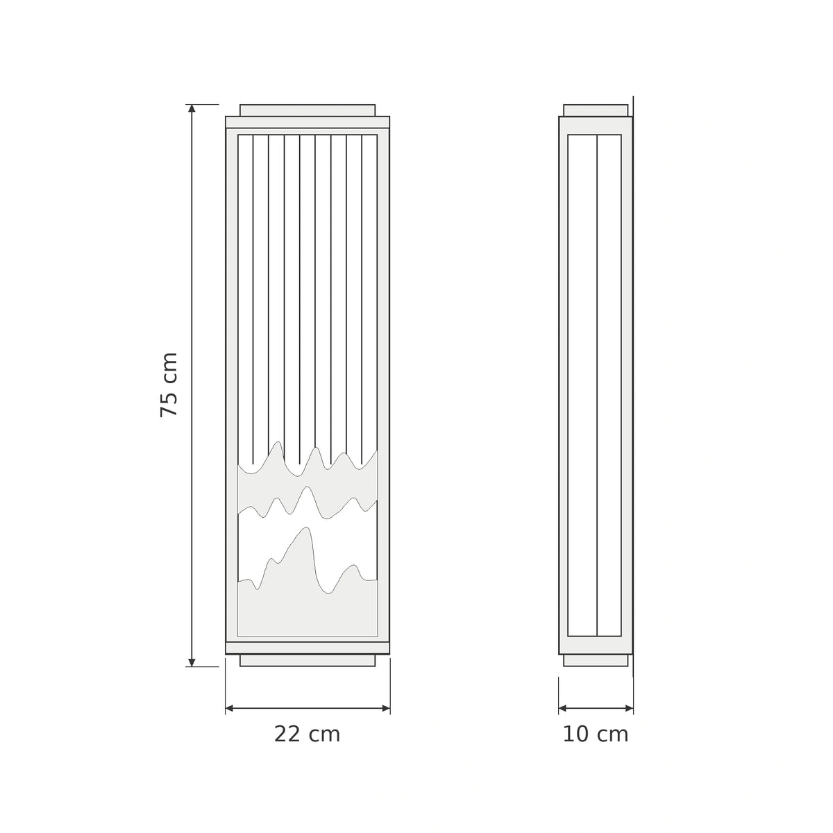 Alabris | Sculptural Outdoor LED Wall Light in Stainless Steel & Alabaster, 75 cm & IP65