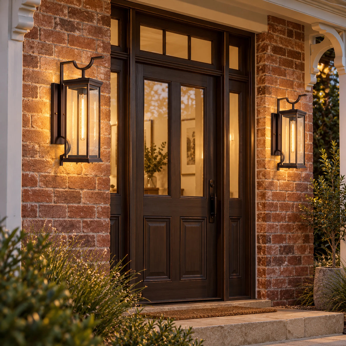 BronzeAura | Elegant Traditional Outdoor Wall Lantern with Clear Glass, Coffee Bronze Finish & IP65 Protection