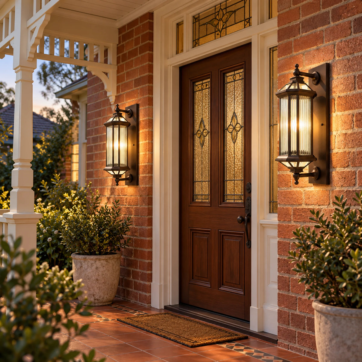 BronzeGlow | Classic Outdoor Wall Lantern with Clear Glass, Bronze Gold Finish & IP65 Protection