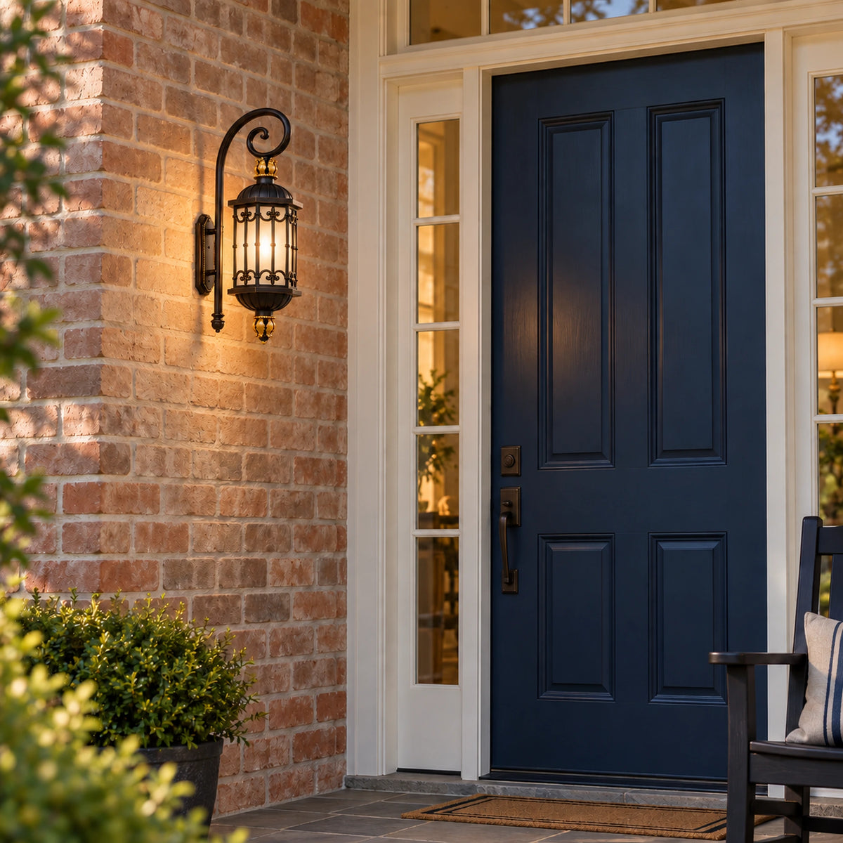 BronzeMist | Elegant Traditional Outdoor Wall Lantern with Acid-Etched Glass, Sand Bronze Finish & IP65 Protection