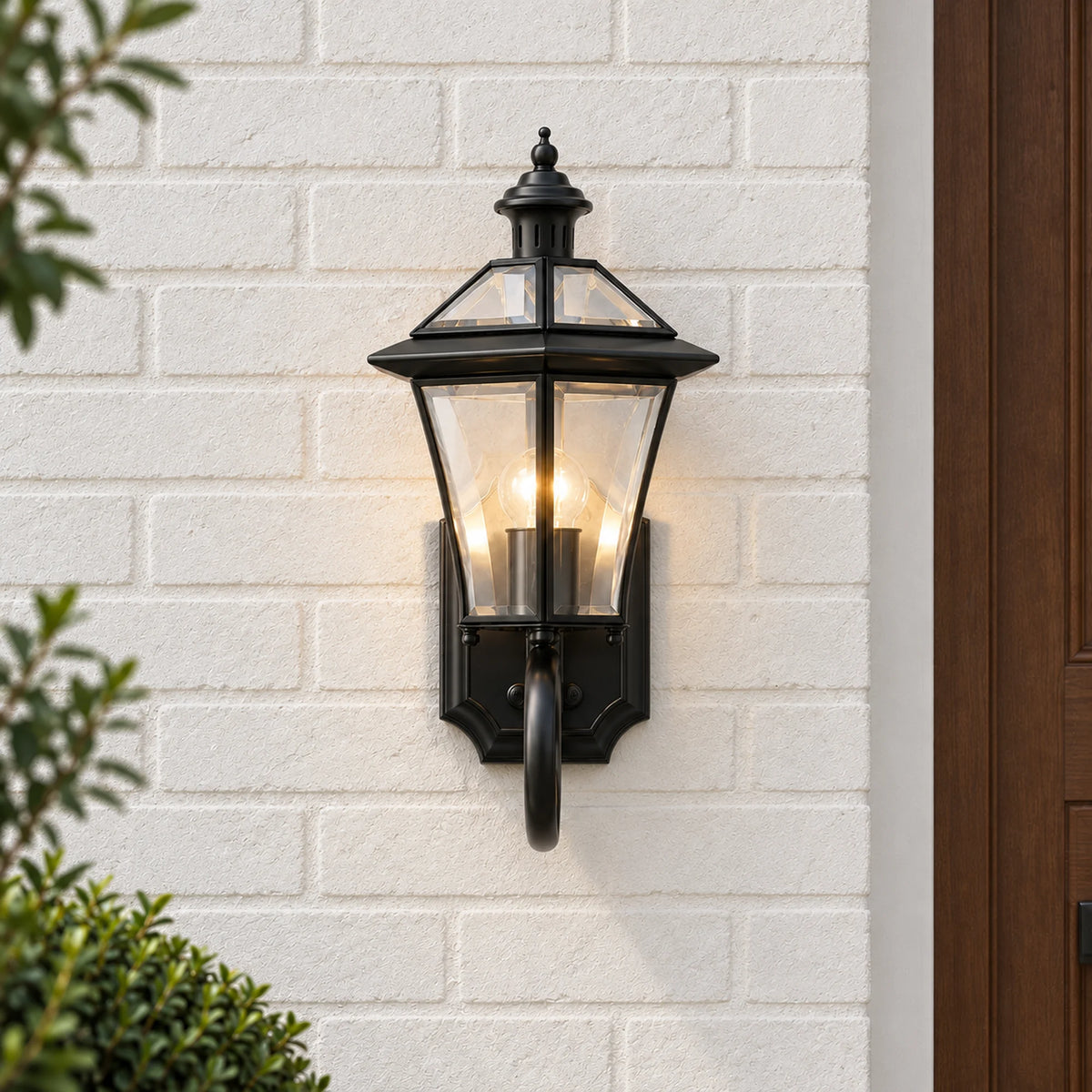 BrassElegance | Classic Stylish Outdoor Wall Lantern with Clear Glass 2