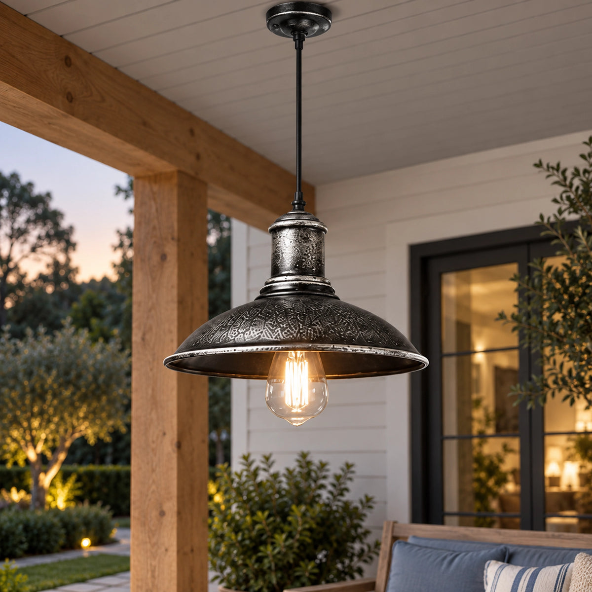 IronCraft | Stylish Industrial Outdoor Hanging Pendant Light Fixture 2