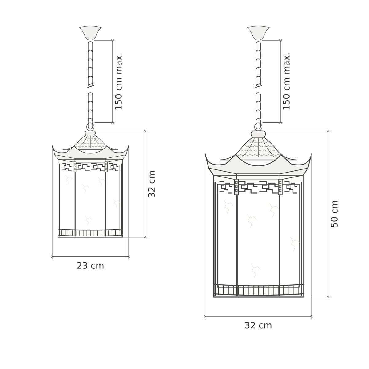 Pagora | Classic Pagoda Outdoor Hanging Light with Faux Alabaster & Bronze Gold Aluminium