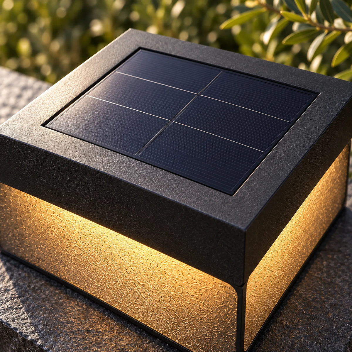 Plinthora | Minimalist Outdoor Pillar Light with Warm 3000K LED, Solar or Hardwired