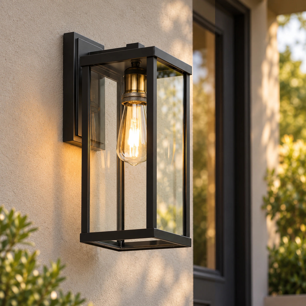 Portelle | Elegant Classic Black Outdoor Wall Lantern Fixture