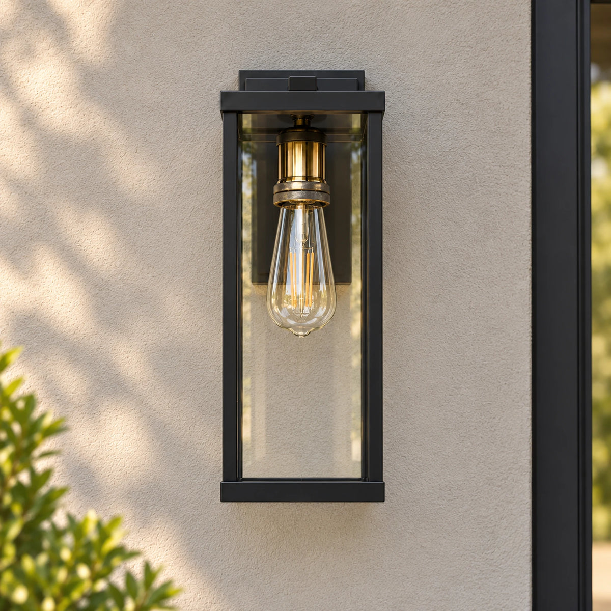 Portelle | Elegant Classic Black Outdoor Wall Lantern Fixture
