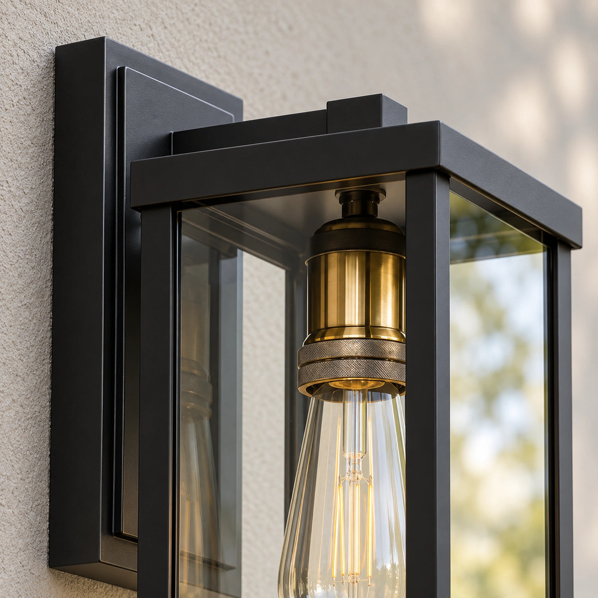 Portelle | Elegant Classic Black Outdoor Wall Lantern Fixture