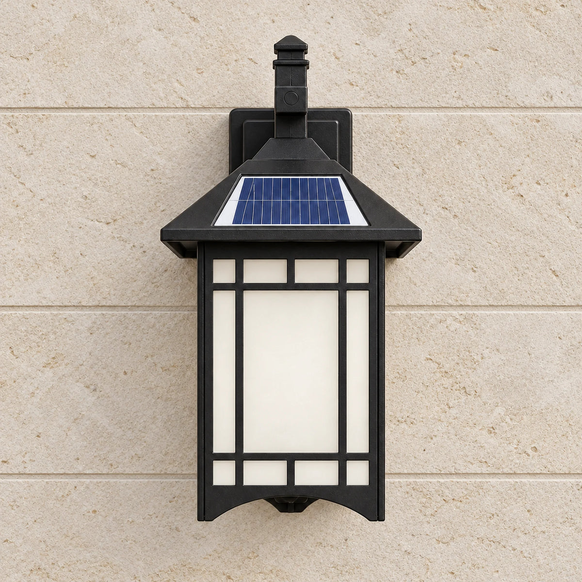 Solmere | Classic Outdoor Wall Lantern in Aluminium & Glass, Solar or Hardwired, Warm 3000K