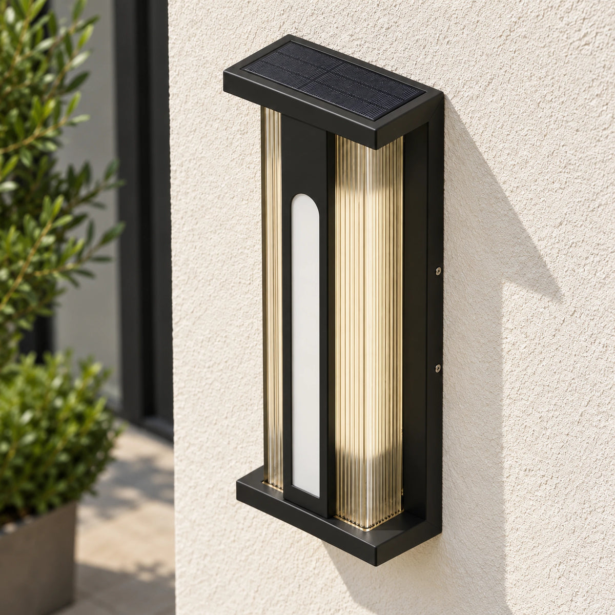 Solvane | Refined Outdoor Wall Light with Warm 3000K LED, Stainless Steel & Solar or Wired Options