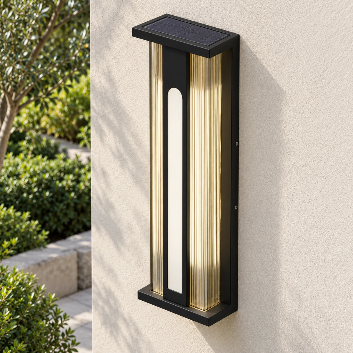 Solvane | Refined Outdoor Wall Light with Warm 3000K LED, Stainless Steel & Solar or Wired Options