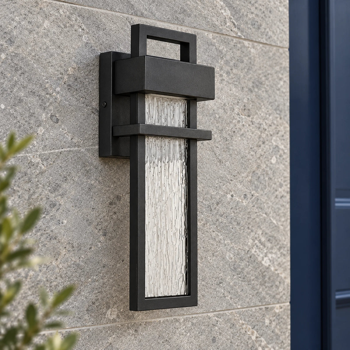 Textora | Textured Black Outdoor Wall Light with 12W Warm 3000K LED & IP65 Protection