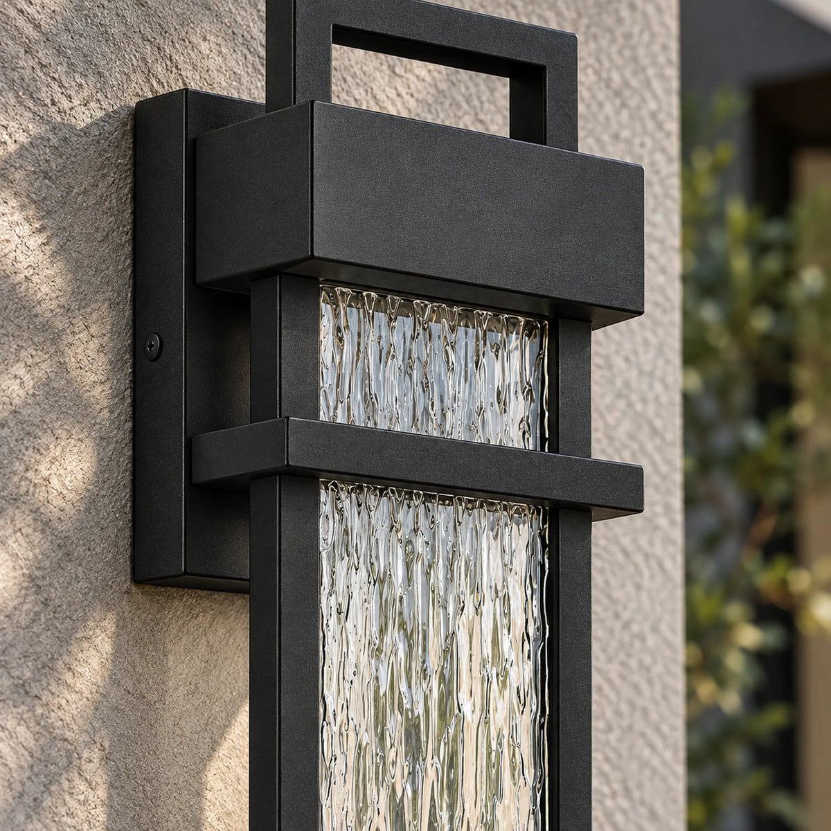Textora | Textured Black Outdoor Wall Light with 12W Warm 3000K LED & IP65 Protection