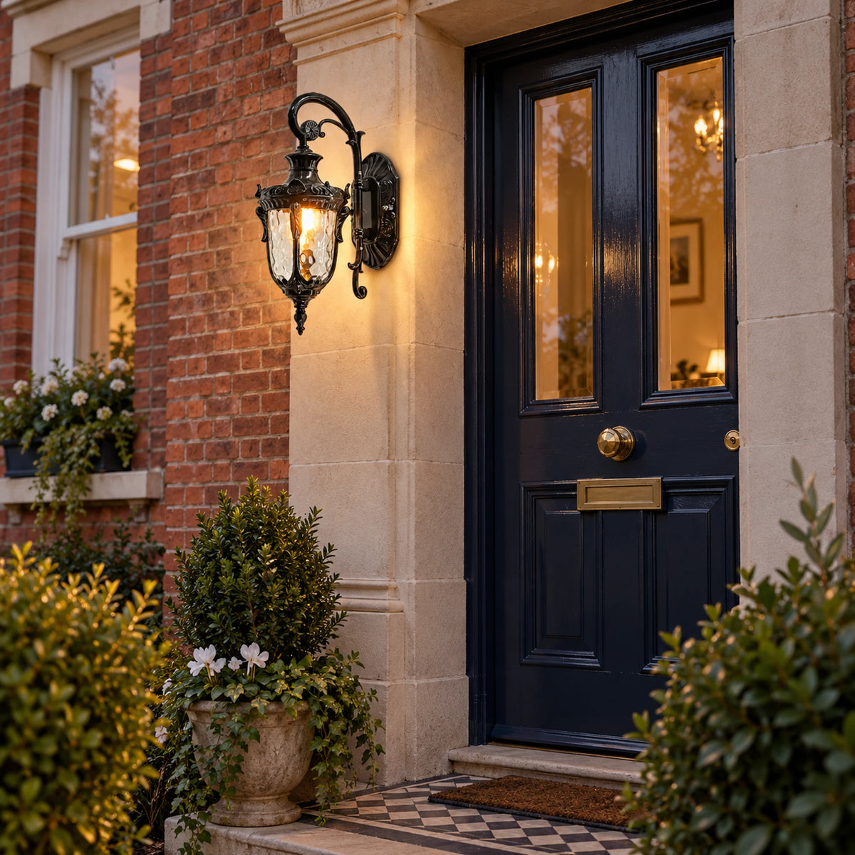 Flutera | Elegant Textured Glass Outdoor Wall Lantern Fixture