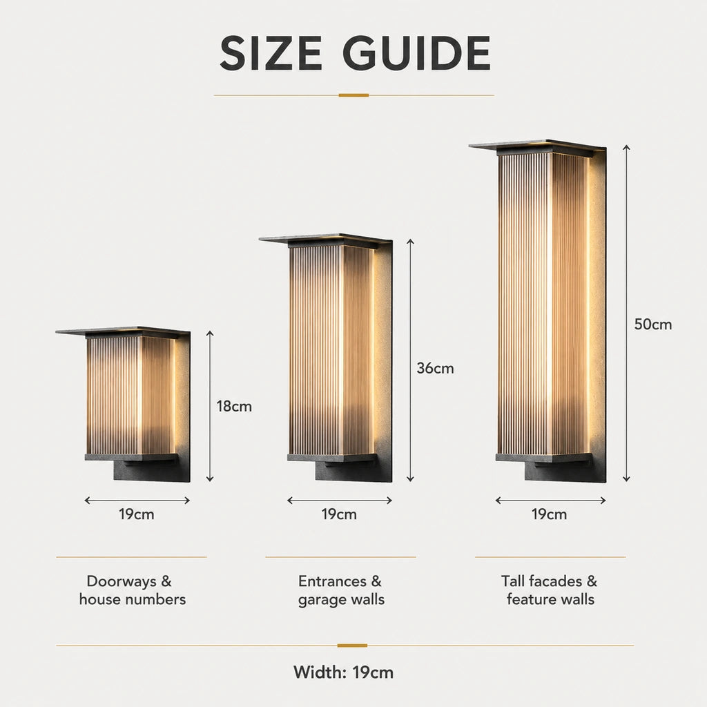 Luminara | Modern Sleek Metal Outdoor Wall Sconce Light Fixture