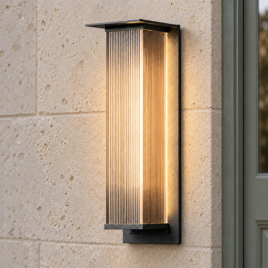 Luminara | Modern Sleek Metal Outdoor Wall Sconce Light Fixture