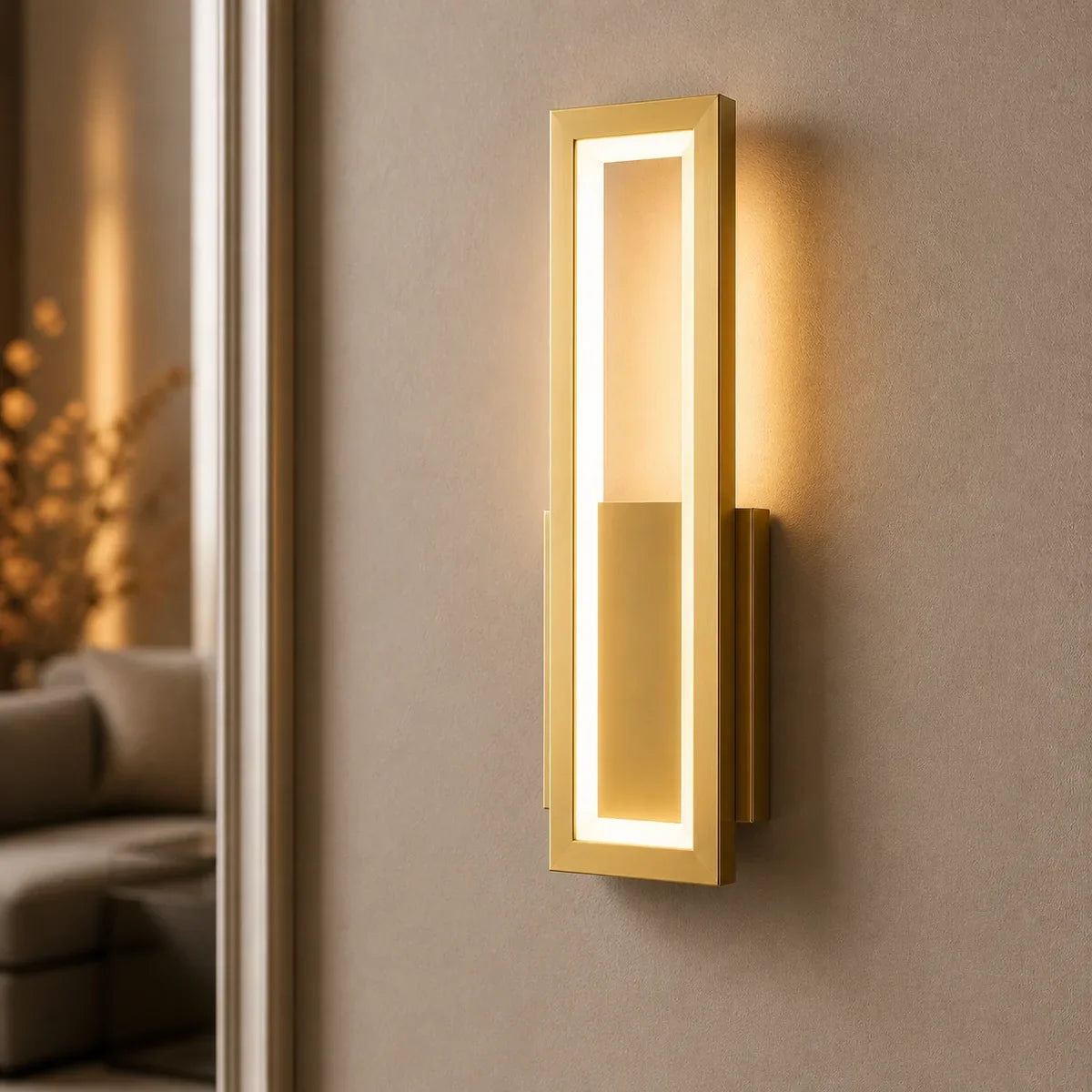 Luminara Acrylic Frame Small Gold wall sconce