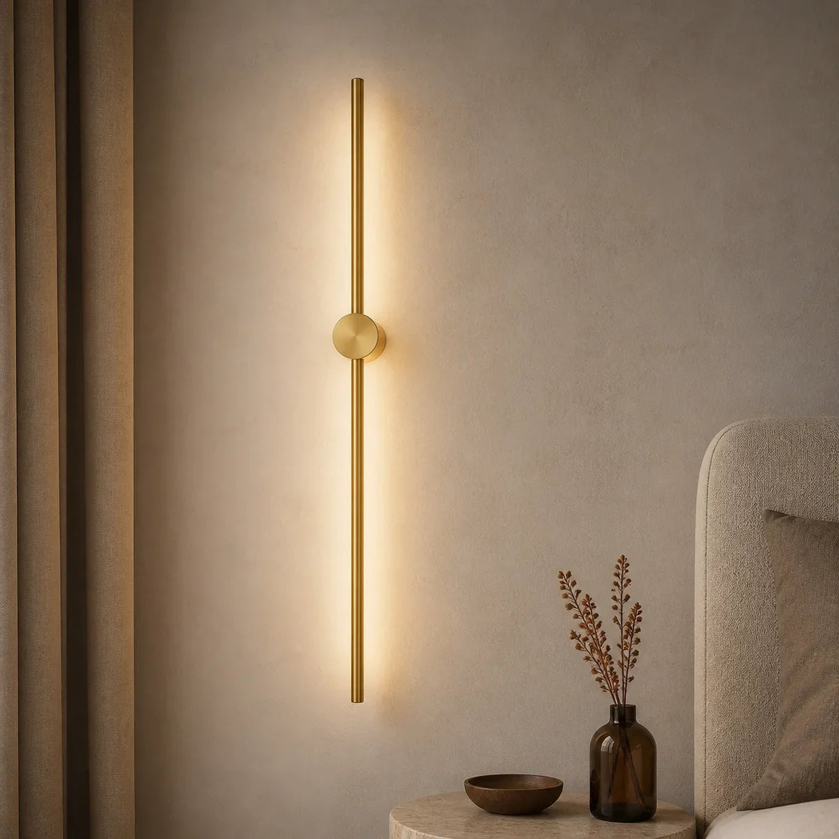 Luminara Aluminum Linear Gold 23.6 inch wall light in Warm 3000K