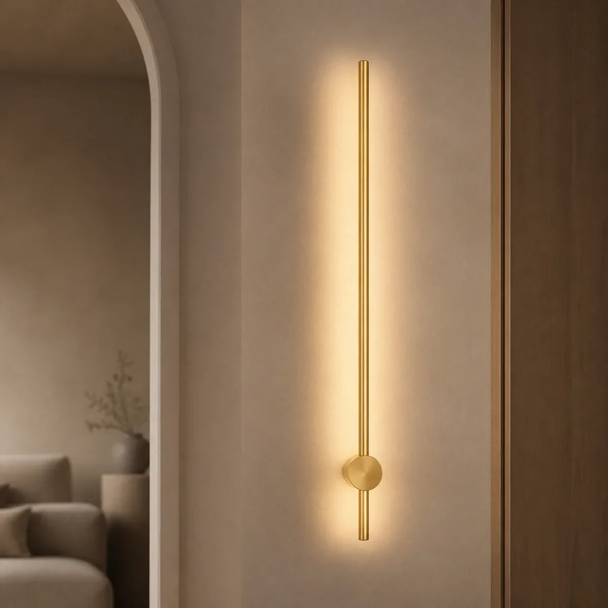 Luminara Aluminum Linear Gold 31.5 inch wall light in Warm 3000K