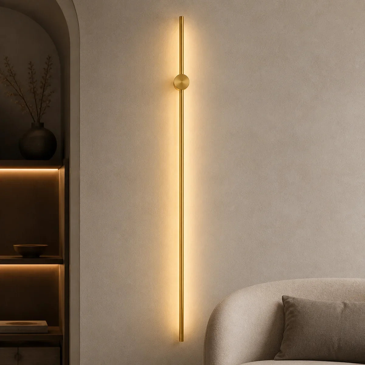 Luminara Aluminum Linear Gold 55.1 inch wall light in Warm 3000K