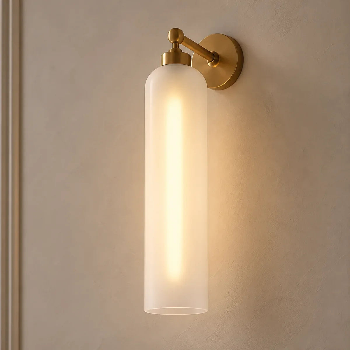 Luminara Gold and Matte White art-glass wall sconce