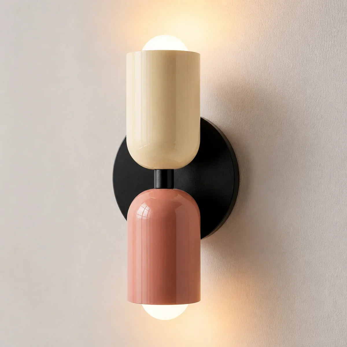 Luminara Double Capsule shade diffuser connector and canopy detail