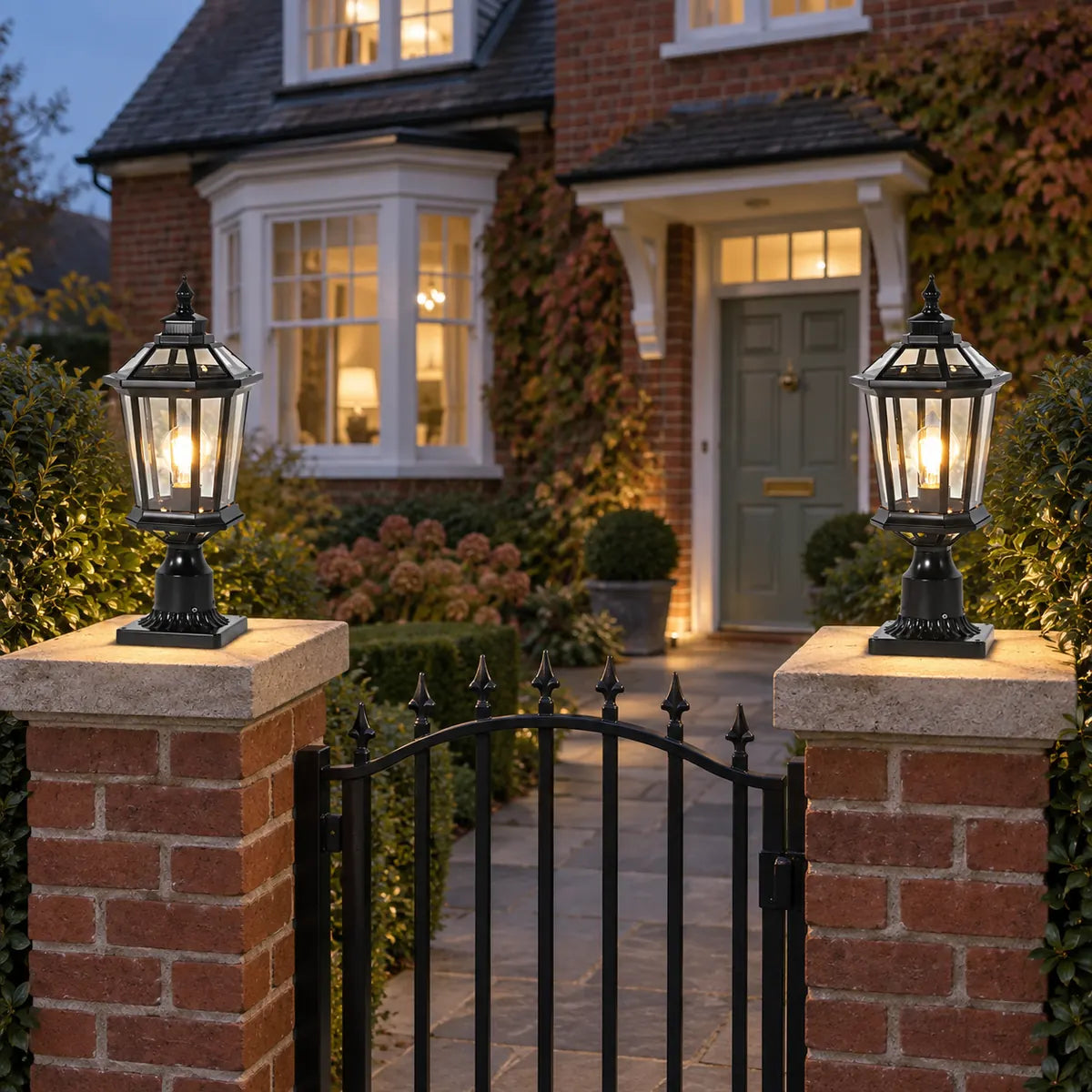 Luminara | Elegant Solar Garden Pillar Lights for Outdoor Landscape Lighting
