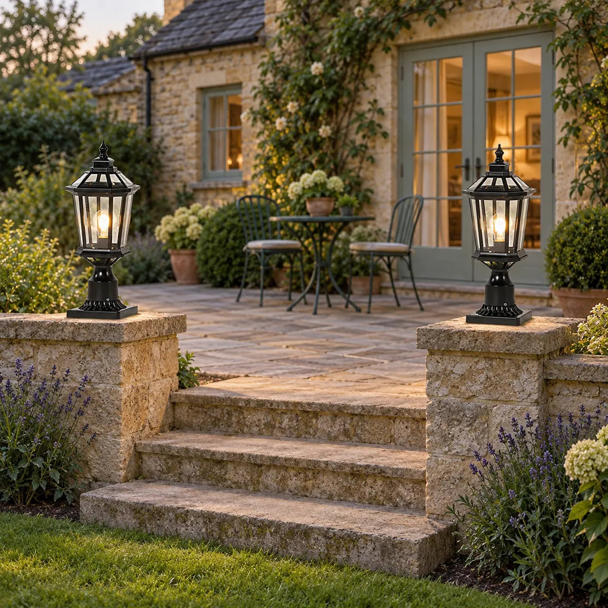 Luminara | Elegant Solar Garden Pillar Lights for Outdoor Landscape Lighting