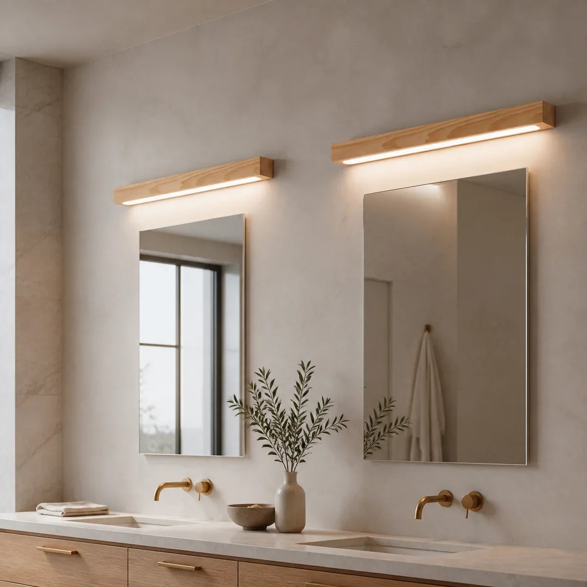 LuminaraWood | Slim LED Wood Vanity Wall Light