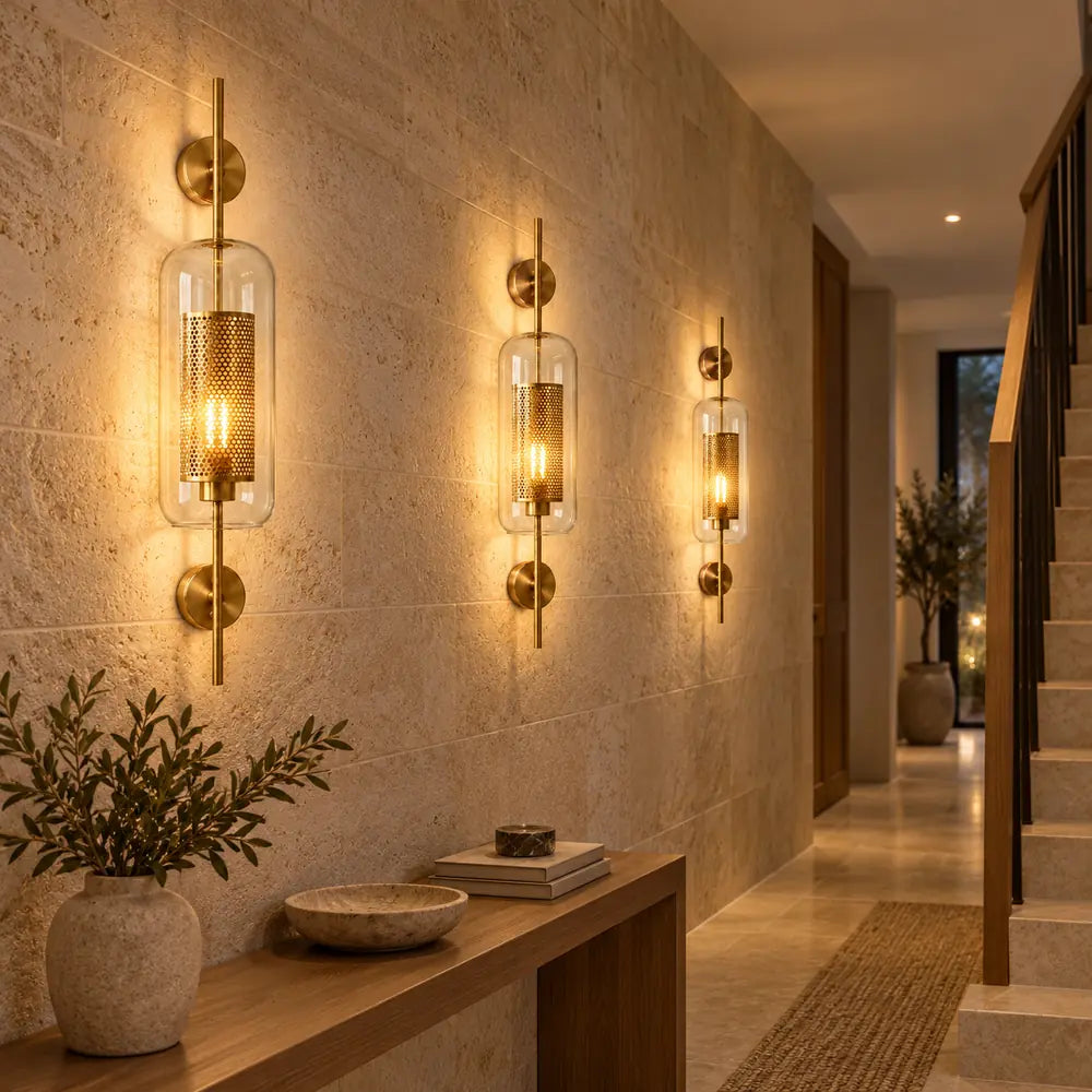 LuminaSphere | Stylish Industrial Wall Light with Clear Glass Shade