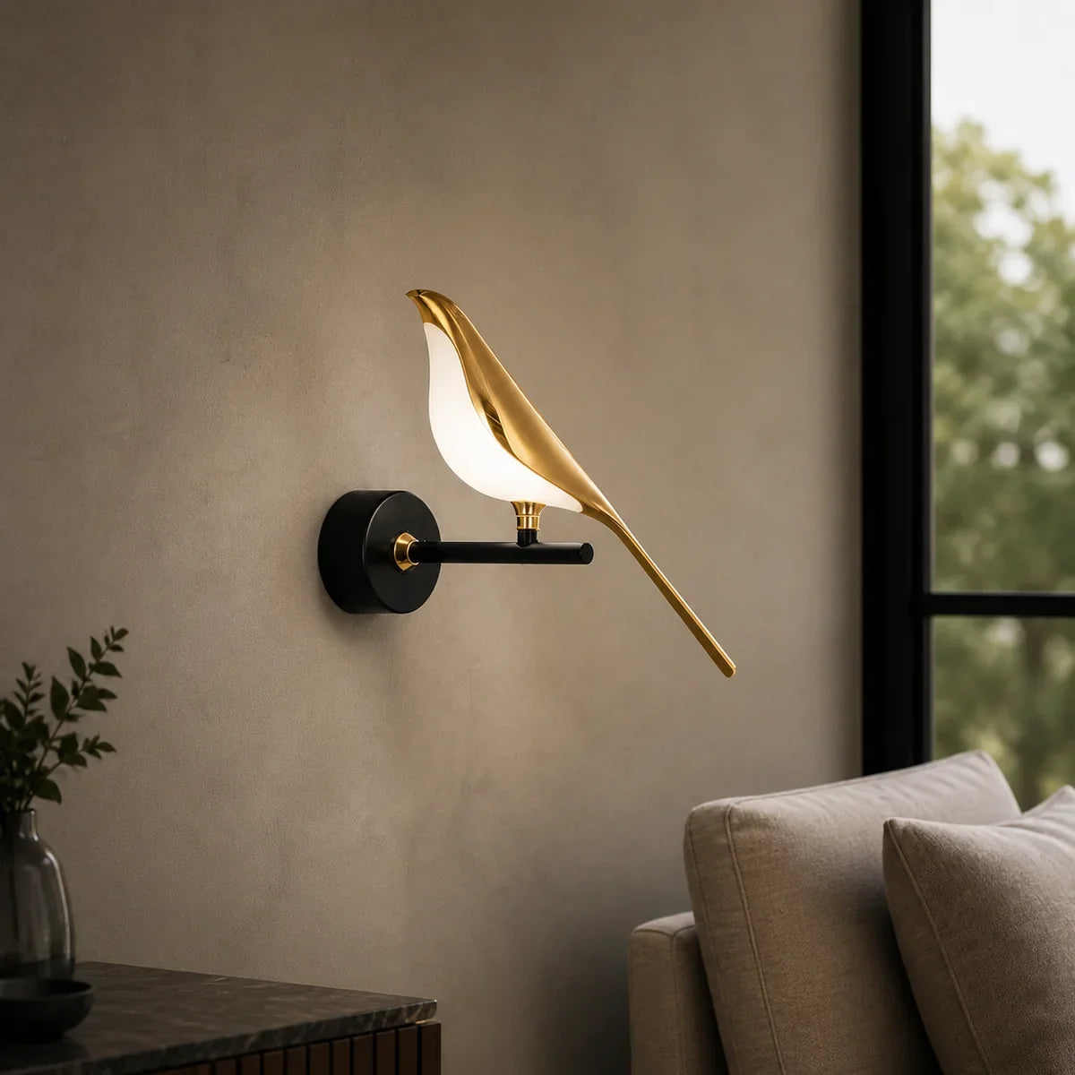 NordicAura one-bird LED wall sconce with neutral white illumination