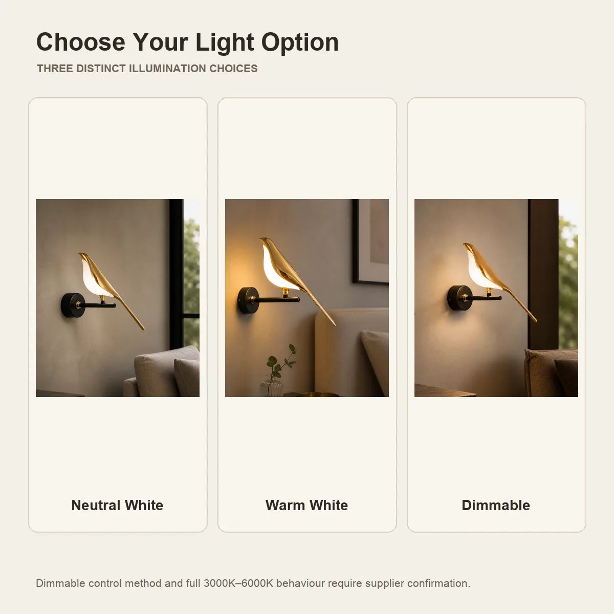 NordicAura Neutral White, Warm White and Dimmable light comparison