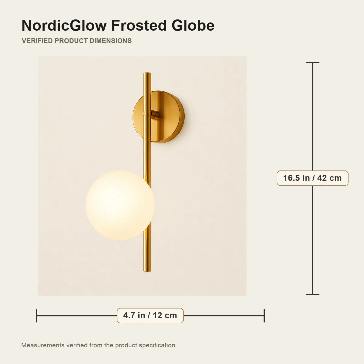 NordicGlow illustrated size chart 12 by 42 centimetres