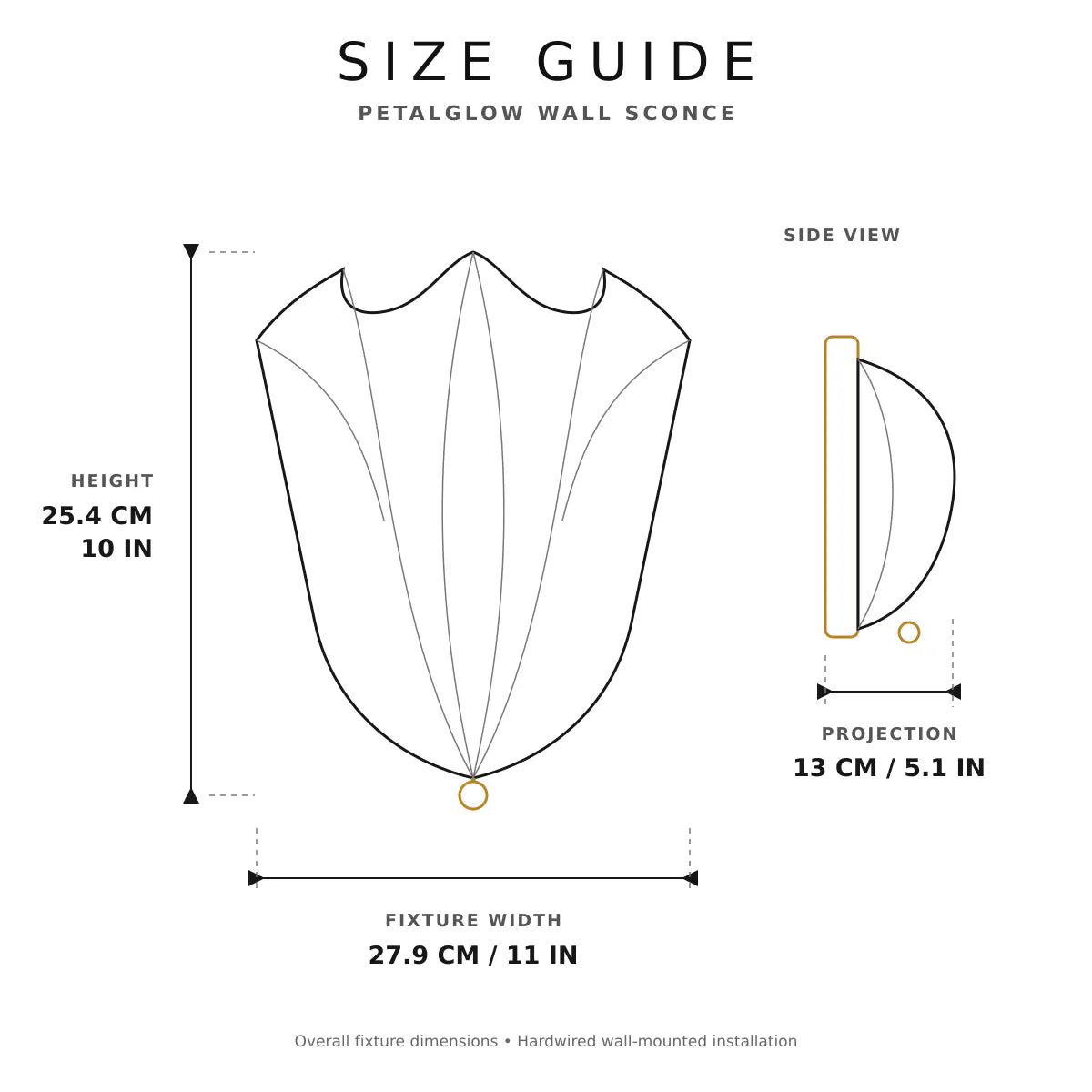 PetalGlow | Elegant Sculptural Metal Glass Wall Sconce Lighting
