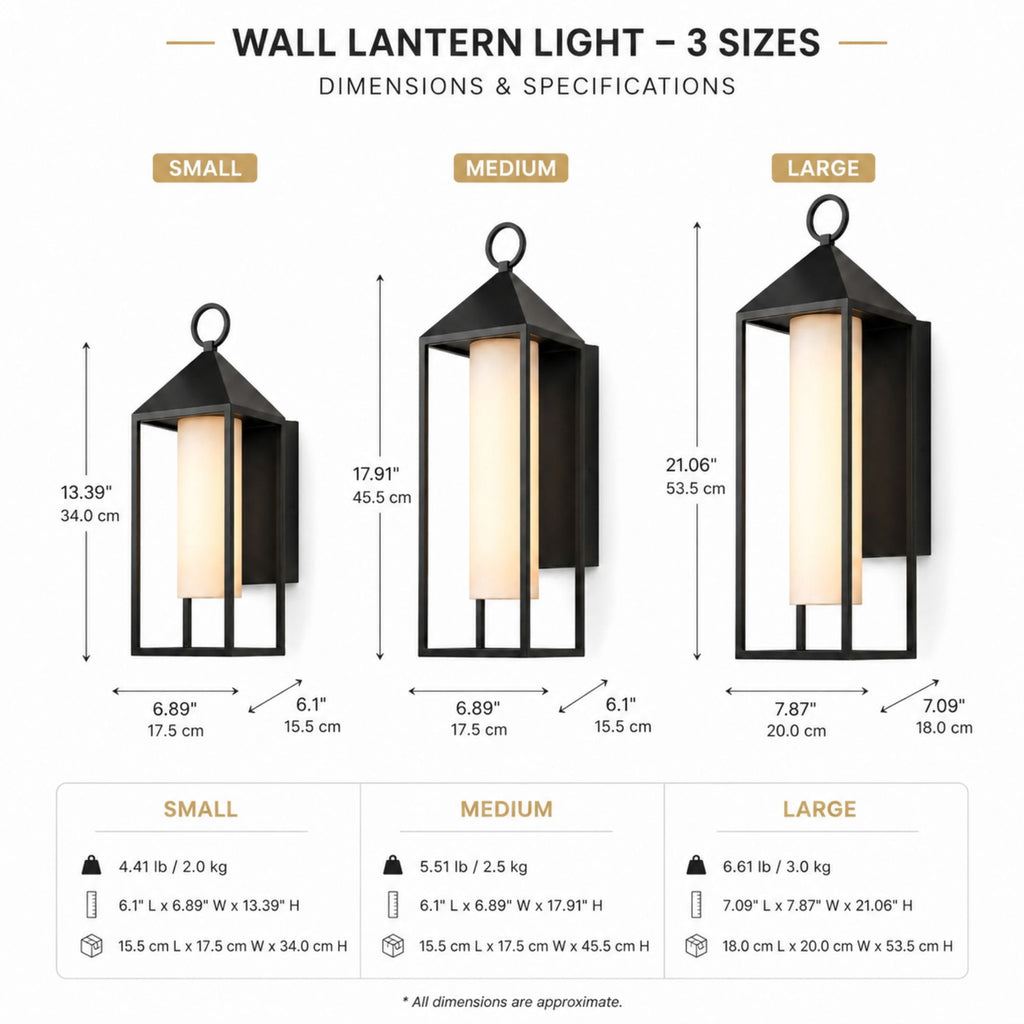 LuminaraStone | Elegant Modern Rustic Outdoor Wall Lantern Light