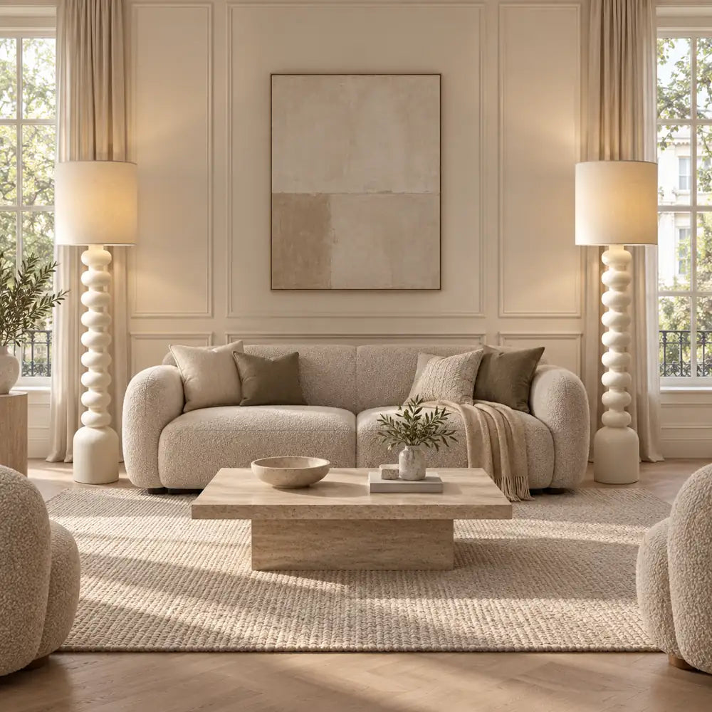 Luminara | Stylish Modern Resin Fabric Standing Floor Lamp